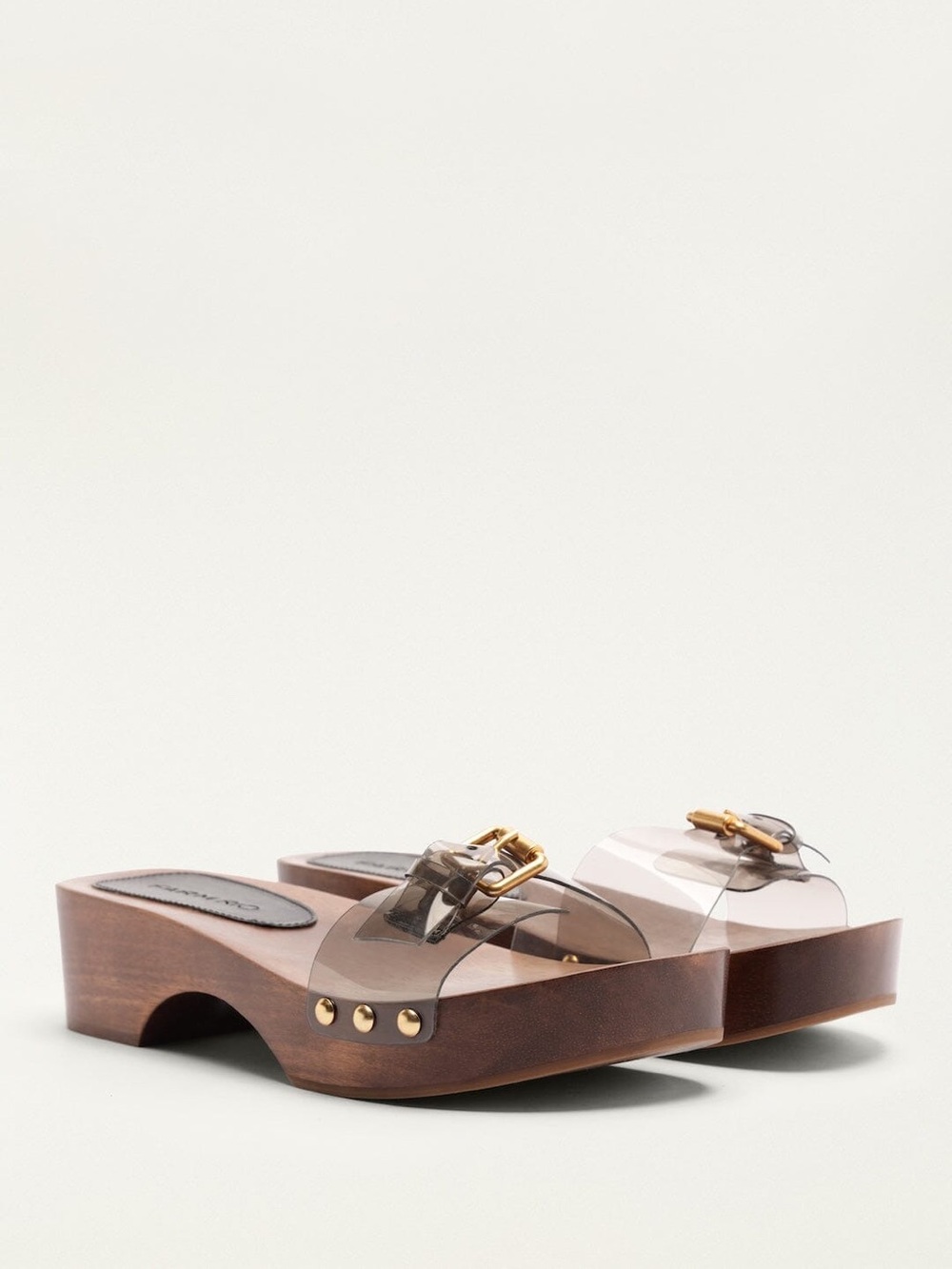 FARM Rio Brown Jelly Clog Wood Slide Sandals 6 Boho Resort Vacation NWOT